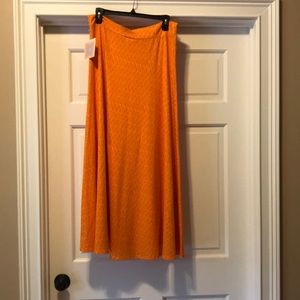 LuLaRoe maxi skirt- NWT- orange print